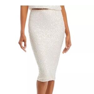 NWT AQUA Champagne Sequin Pencil Skirt - Exclusive Small